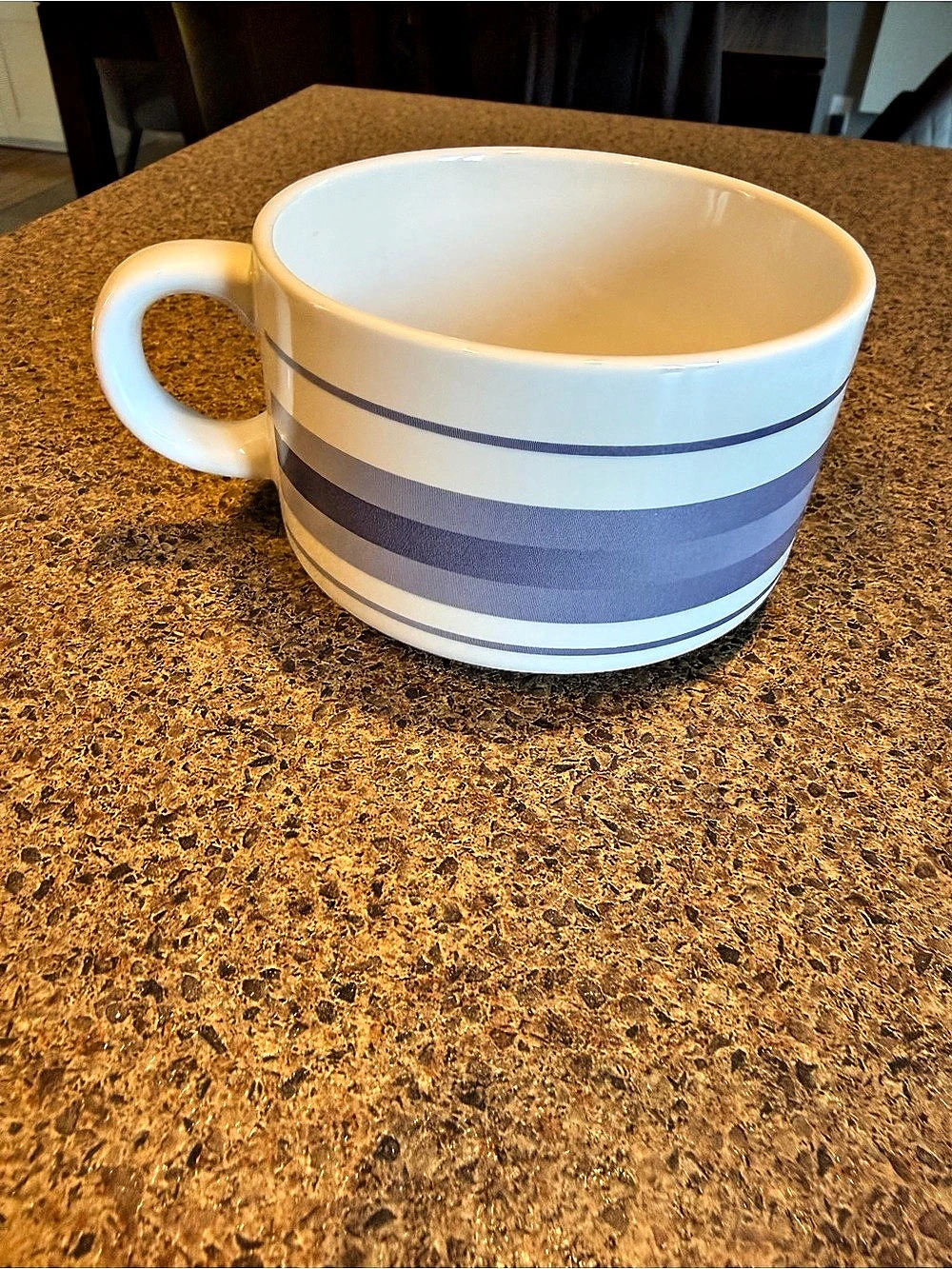 Striped White & Blue Mug